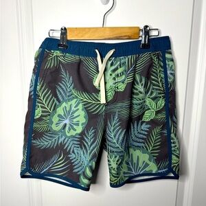 Fair Harbor Boys Tropical Print Swim Trunks Size Large